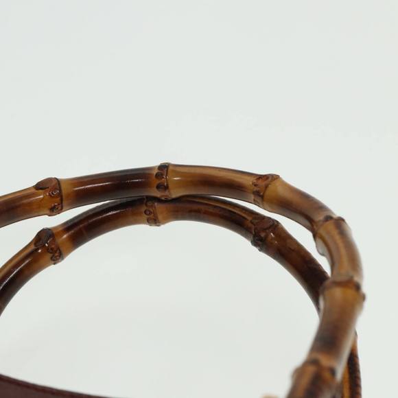 GUCCI Bamboo Hand Bag Leather Red 002 1186 0260 Auth ep4674 - Picture 8 of 16